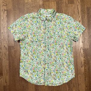 Naked & Famous Denim Lightweight S/S Easy Shirt Button Floral Mens Large